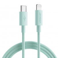 JOYROOM кабел с оплетка за зареждане и пренос на данни PD 20W USB-C / Lightning за iPhone / iPad / iPod / AirPods - 2 m - зелен