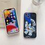 Кейс от мека пластмаса астронавт с бинокъл за iPhone 12 Pro Max - бежов
