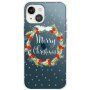 Прозрачен кейс от мека пластмаса за iPhone 13 mini - коледен венец