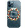 Прозрачен кейс от мека пластмаса за iPhone 13 Pro Max - коледен венец