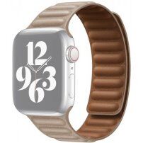 Каишка с милански дизайн за Apple Watch Ultra 49mm / 46mm / 45mm / 44mm / 42mm - бежов