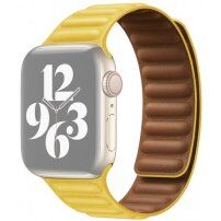 Каишка с милански дизайн за Apple Watch Ultra 49mm / 46mm / 45mm / 44mm / 42mm - жълт
