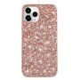 Защитен кейс с пайети за iPhone 12 Pro Max - розово златен