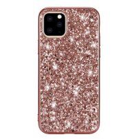 Защитен кейс с пайети за iPhone 11 - розово златен