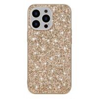 Защитен кейс с пайети за iPhone 13 mini - златен