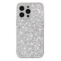 Защитен кейс с пайети за iPhone 13 Pro - сребърен