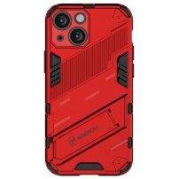 Устойчив защитен кейс със стойка за iPhone 13 mini - червен