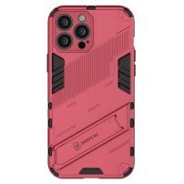 Устойчив защитен кейс със стойка за iPhone 13 Pro Max - розов