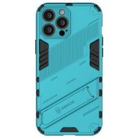 Устойчив защитен кейс със стойка за iPhone 13 Pro - син
