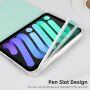 Калъф с текстура на слана и място за Apple Pencil за iPad mini 6 / mini 7 - черно