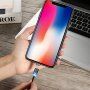 FLOVEME Round магнитен кабел USB-A / USB-C / Micro USB / Lightning за iPhone / iPad / iPod / AirPods - 1 m - черна