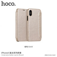 HOCO флип калъф за Apple iPhone XS / iPhone X - златно