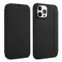 Калъф тип портмоне от силикон и PU кожа за iPhone 13 mini - черно