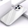 Удароустойчив прозрачен кейс с въглеродна текстура за iPhone 13 Pro - бял