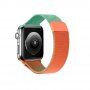 Метална каишка с милански дизайн за Apple Watch Ultra 49mm / 46mm / 45mm / 44mm / 42mm - оранжево-тюркоазен