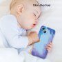 Защитен кейс с мотив на водни цветове за iPhone 13 Pro - син