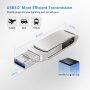 Флашка 3в1 с конектор USB 3.0 / lightning / USB-C - 16GB - черен