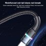 Usams светещ сплетен кабел за зареждане и пренос на данни с PD USB-C / USB-C за iPhone / iPad / MacBook / AirPods - 1,2 m - златен