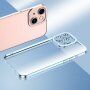 Прозрачен кейс с никелирана рамка за iPhone 13 Pro - червен