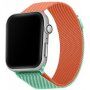 Метална каишка с милански дизайн за Apple Watch Ultra 49mm / 46mm / 45mm / 44mm / 42mm - оранжево-тюркоазен