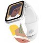 Силиконова каишка с абстрактен мотив за Apple Watch 42mm / 41mm / 40mm / 38mm - жълто-розова