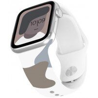 Силиконова каишка с абстрактен мотив за Apple Watch 42mm / 41mm / 40mm / 38mm - кафяво-лилава
