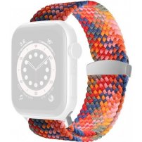 Найлонова плетена каишка с подвижна катарама за Apple Watch Ultra 49mm / 46mm / 45mm / 44mm / 42mm - пъстър