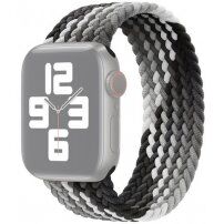 Найлонова каишка с цветна оплетка за Apple Watch Ultra 49mm / 46mm / 45mm / 44mm / 42mm - M - черен