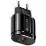 Високоскоростен адаптер 18W QC 3.0 за безжични стойки за зареждане - черен