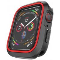 Силиконов калъф за Apple Watch 40mm - черна - червена