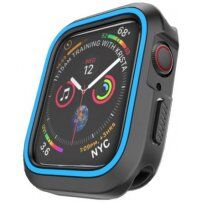 Силиконов калъф за Apple Watch 40mm - черна - синя