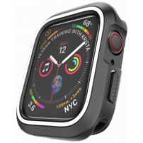 Силиконов калъф за Apple Watch 40mm - черна - бяла
