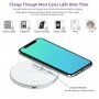 Безжично зарядно Qi с LED осветление за iPhone - сребърно