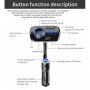 Bluetooth FM предавател за кола с два USB порта за зареждане и цветна подсветка - черен