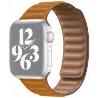 Каишка с милански дизайн за Apple Watch Ultra 49mm / 46mm / 45mm / 44mm / 42mm - цвят горчица