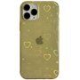Прозрачен кейс с променливи сърчица за iPhone 13 Pro Max - жълт