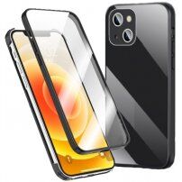 Калъф с 360° защита от закалено стъкло за iPhone 13 - черно