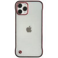 Защитен матов прозрачен кейс за iPhone 11 Pro Max - червен