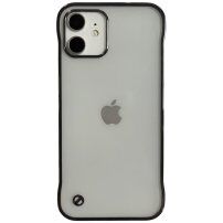 Защитен матов прозрачен кейс за iPhone 12 - черен
