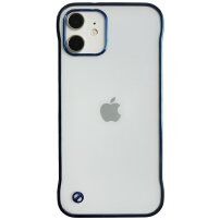 Защитен матов прозрачен кейс за iPhone 12 - син