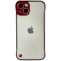 Защитен матов прозрачен кейс за iPhone 13 - червен