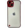 Защитен матов прозрачен кейс за iPhone 13 mini - червен