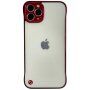 Защитен матов прозрачен кейс за iPhone 13 Pro Max - червен