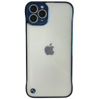 Защитен матов прозрачен кейс за iPhone 13 Pro Max - син