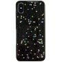 Защитен мек кейс със звездички за iPhone X / XS - черен
