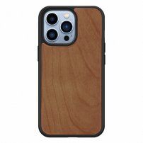 Защитен дървен кейс за iPhone 13 Pro Max - череша