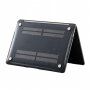 Лъскав прозрачен кейс с пайети за MacBook Pro 16" (A2485 / A2780 / A2991) - черен