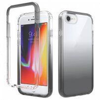 Удароустойчив двуцветен прозрачен калъф за iPhone 6 / 6S - черно