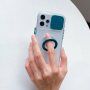 Прозрачен кейс с държач за пръст и защита на камерата за iPhone 13 Pro Max - жълт