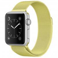 Метална каишка с милански дизайн за Apple Watch Ultra 49mm / 46mm / 45mm / 44mm / 42mm - жълт